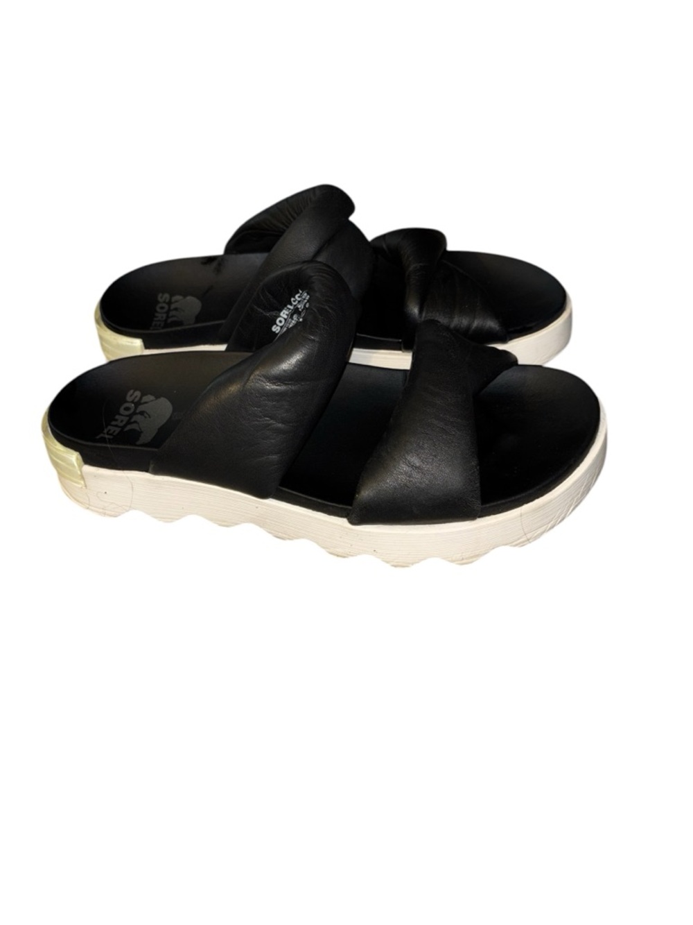 Sorel Viibe Twist leather slides 8.5